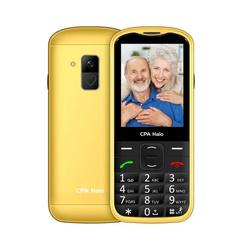 Mobilní telefon CPA Halo 18 Senior s nabíjecím stojánkem zlatý, Mobilní, telefon, CPA, Halo, 18, Senior, s, nabíjecím, stojánkem, zlatý