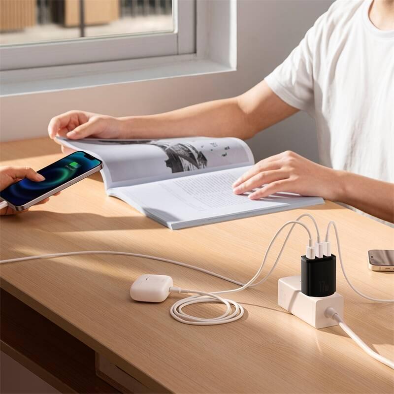 Nabíječka do sítě Baseus 3x USB-A 17 W černá