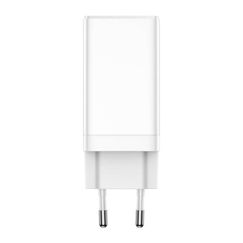 Nabíječka do sítě Baseus GaN3 2x USB-C, 1x USB 65 W kabel USB-C USB-C 100 W, 1 m bílá