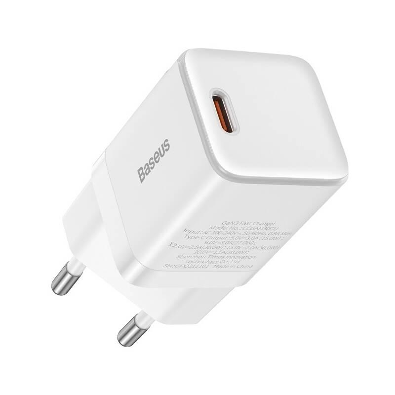 Nabíječka do sítě Baseus GaN3 IC 30 W bílá