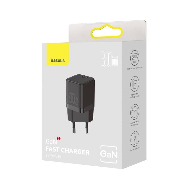 Nabíječka do sítě Baseus GaN3 IC 30 W černá