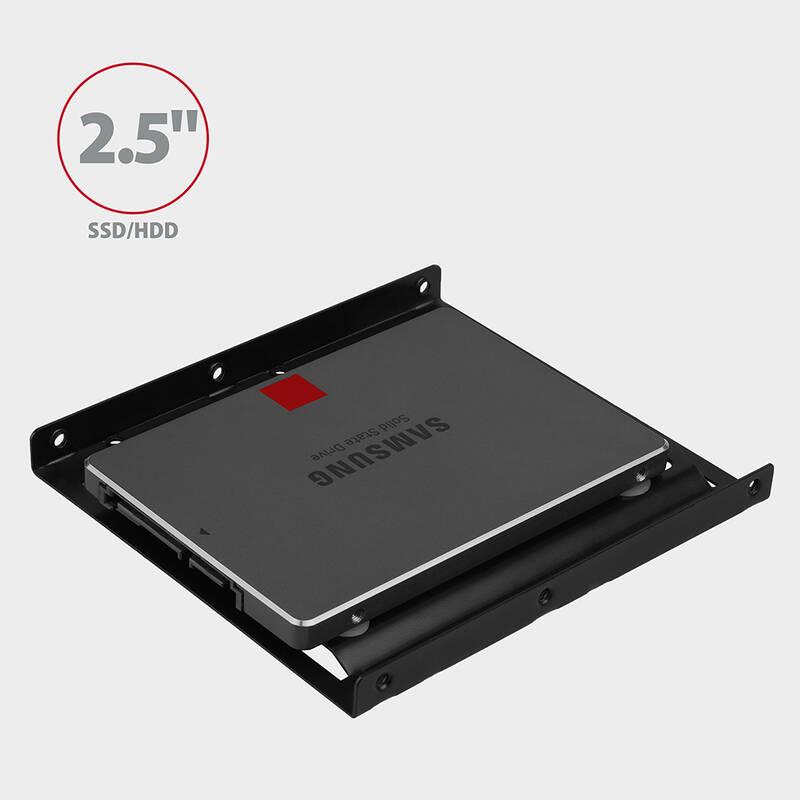Rámeček Axagon kovový, pro 1x 2.5" HDD SSD do 3.5" pozice černá