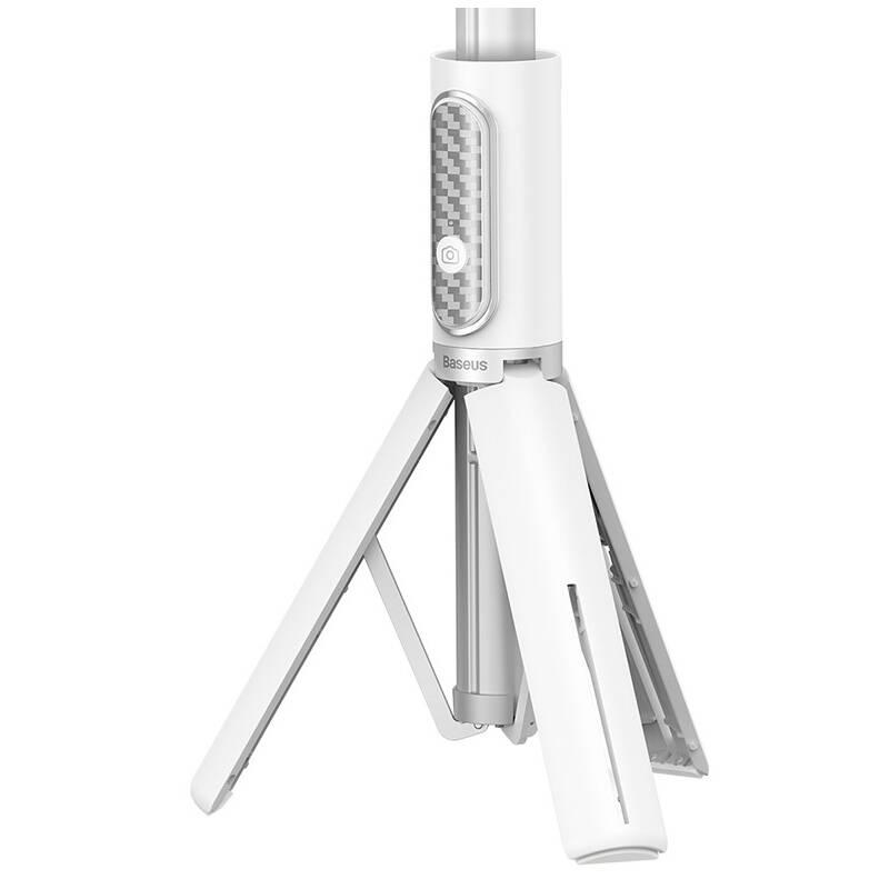 Selfie tyč Baseus cestovní s tripodem bílá