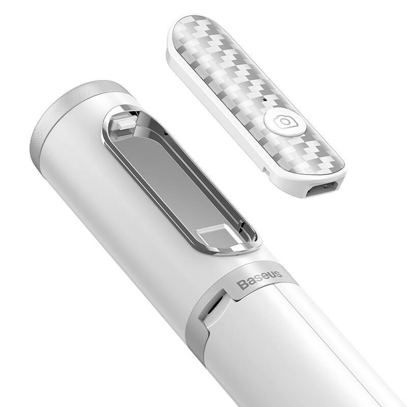 Selfie tyč Baseus cestovní s tripodem bílá