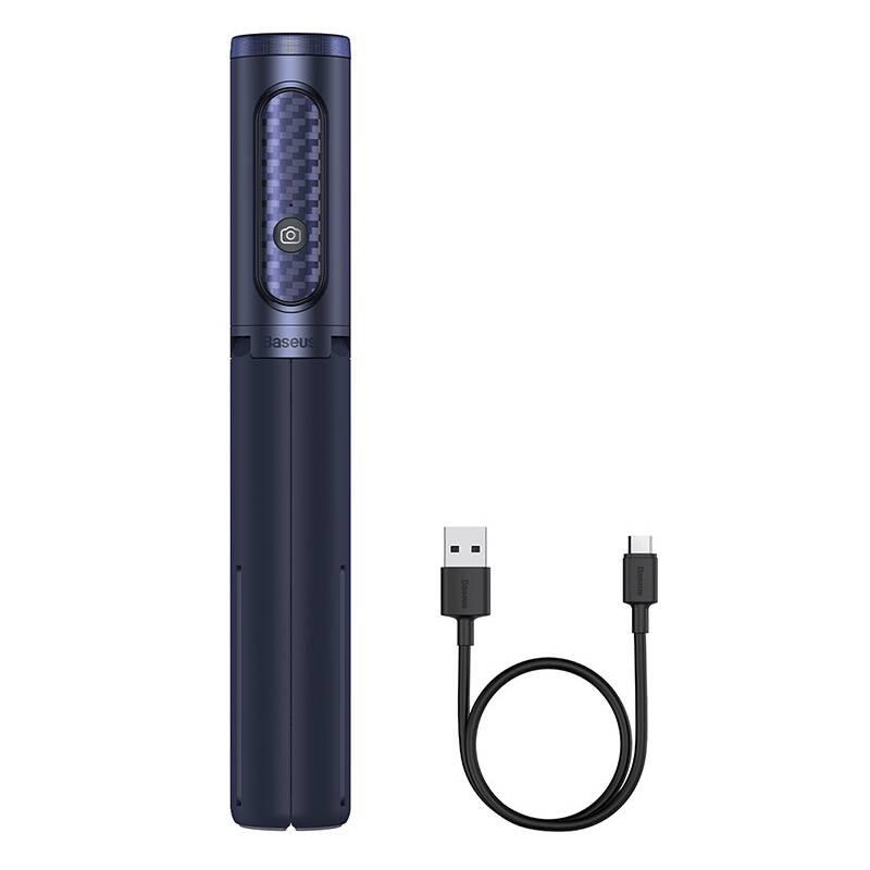 Selfie tyč Baseus cestovní s tripodem - tmavě modrá