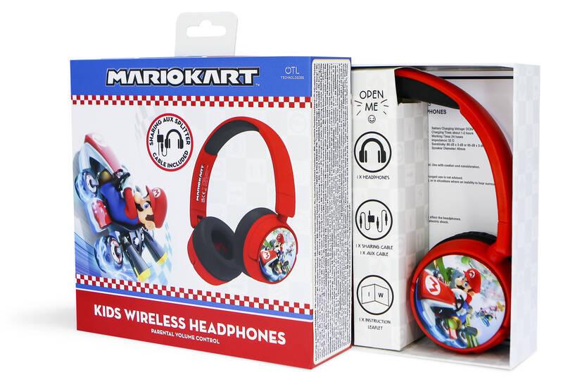 Sluchátka OTL Technologies Mario Kart Kids Wireless červená