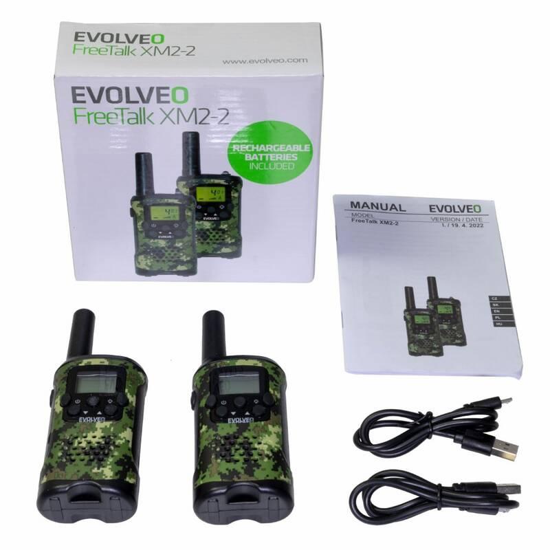 Vysílačky Evolveo FreeTalk XM2-2 - sada 2 vysílaček černá zelená, Vysílačky, Evolveo, FreeTalk, XM2-2, sada, 2, vysílaček, černá, zelená