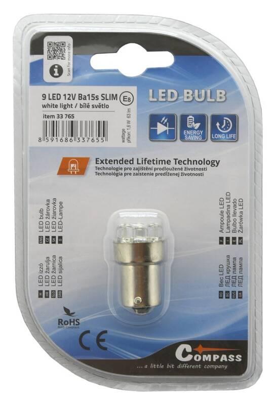 Autožárovka Compass 33765 9LED 12V Ba15s