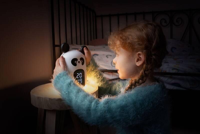 Budík Bigben RKIDSPANDA černý bílý