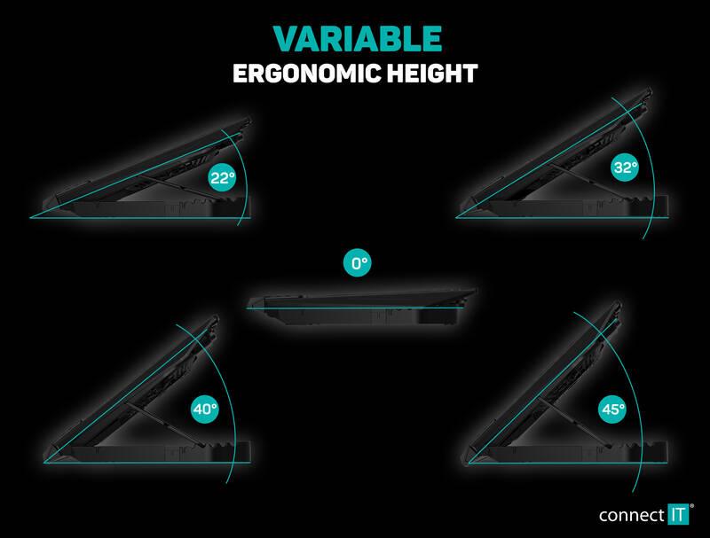 Chladící podložka pro NTB Connect IT NEO RGB do 17" černá