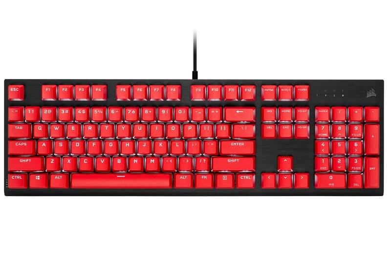 Klávesy Corsair PBT DOUBLE-SHOT PRO Keycap Mod Kit - 104-Key, NA, ORIGIN Red