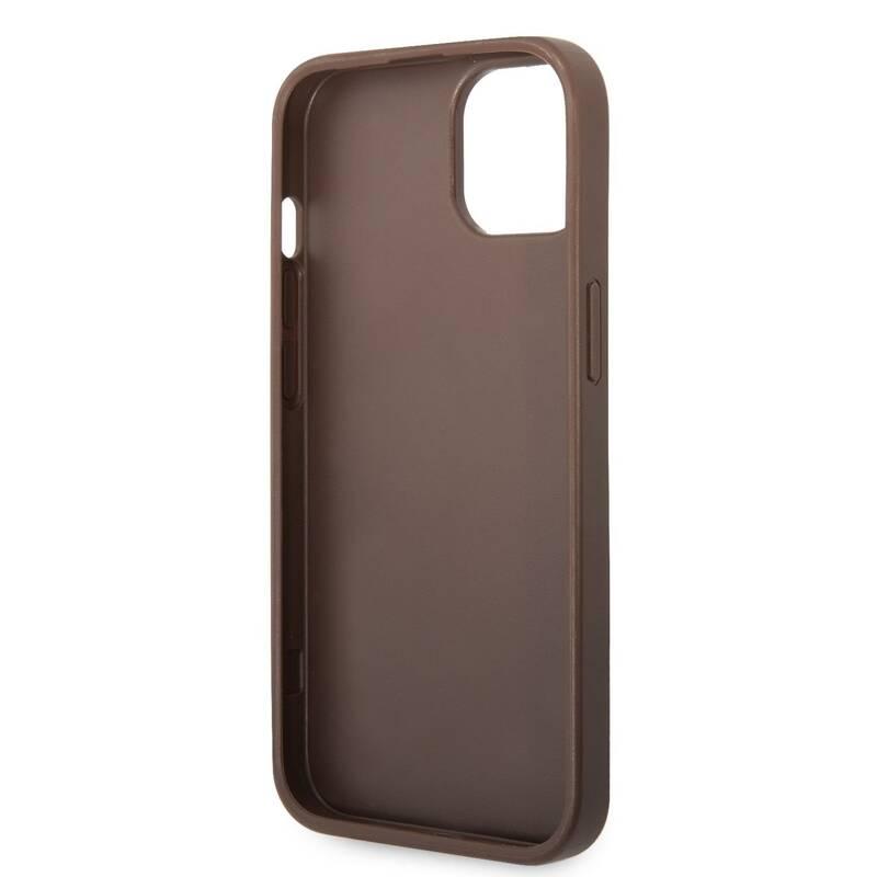 Kryt na mobil Guess 4G Metal Logo na Apple iPhone 14 Plus hnědý