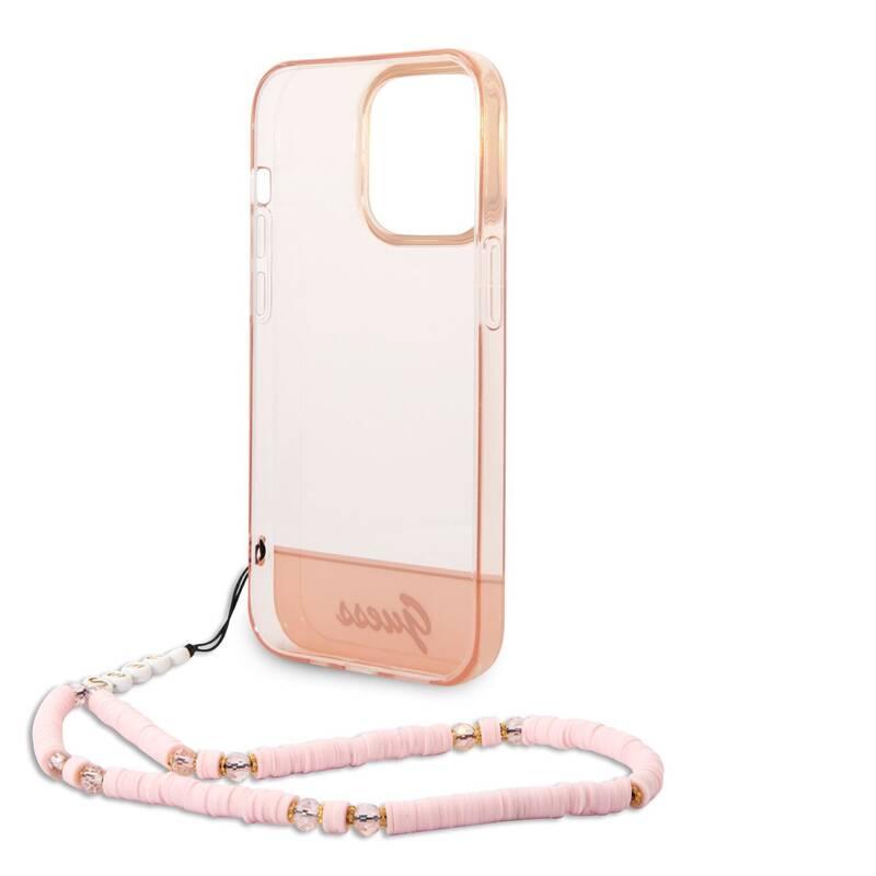 Kryt na mobil Guess Camera Outline Translucent na Apple iPhone 14 Pro Max růžový