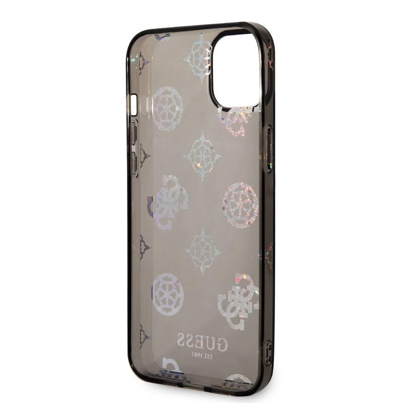 Kryt na mobil Guess Peony Glitter na Apple iPhone 14 Plus černý