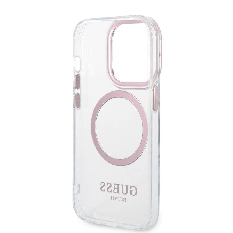 Kryt na mobil Guess Translucent MagSafe na Apple iPhone 14 Pro růžový