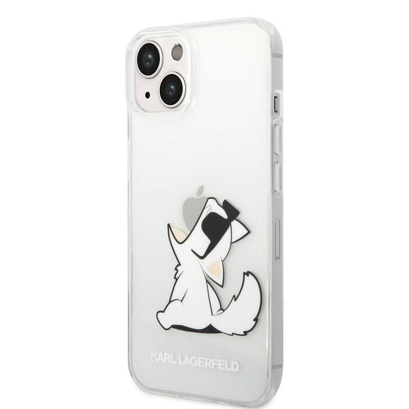 Kryt na mobil Karl Lagerfeld Choupette Eat na Apple iPhone 14 Plus průhledný