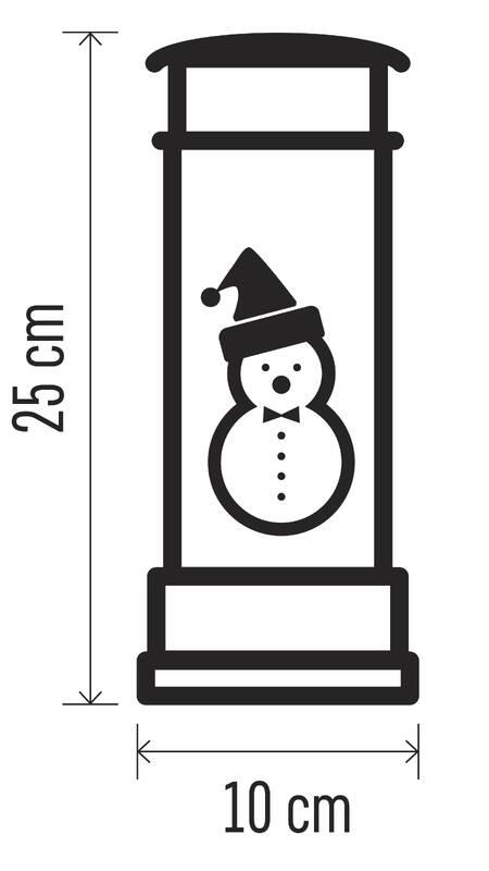 LED dekorace EMOS 1 LED sněhulák v telefonní budce, 25 cm, 3x AA, vnitřní, teplá bílá