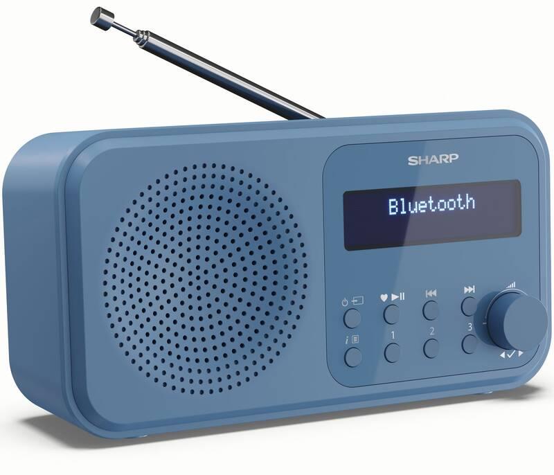 Radiopřijímač s DAB Sharp DR-P420 modrý