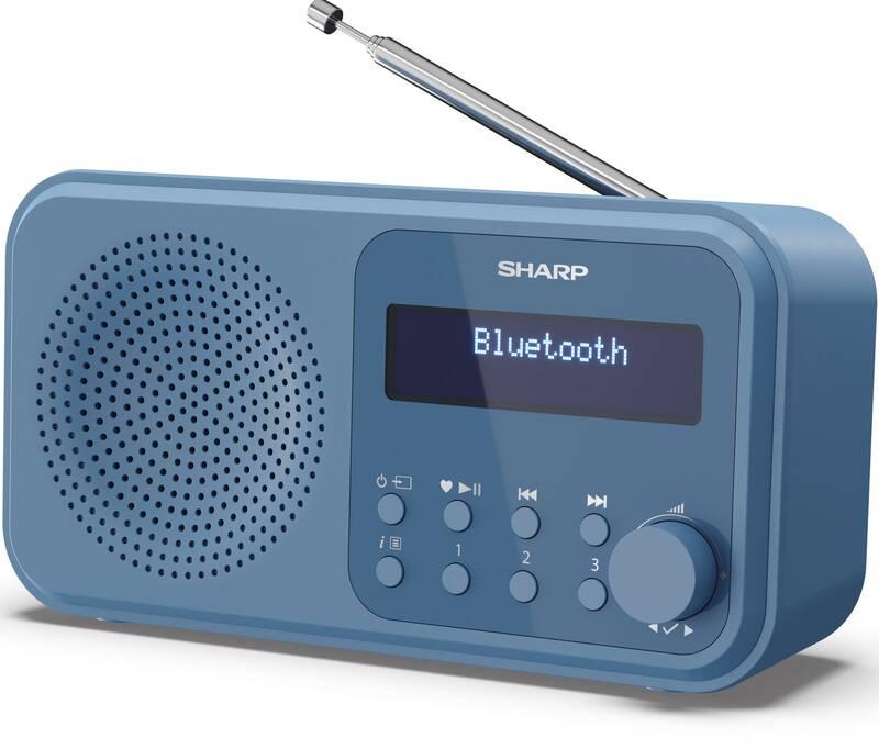 Radiopřijímač s DAB Sharp DR-P420 modrý, Radiopřijímač, s, DAB, Sharp, DR-P420, modrý