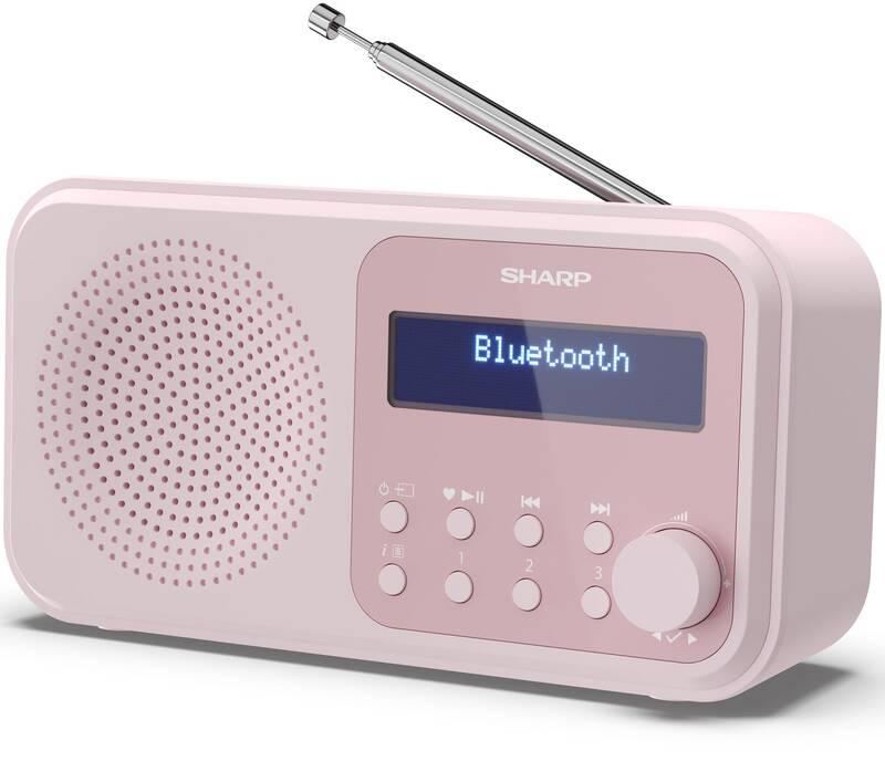 Radiopřijímač s DAB Sharp DR-P420 růžový