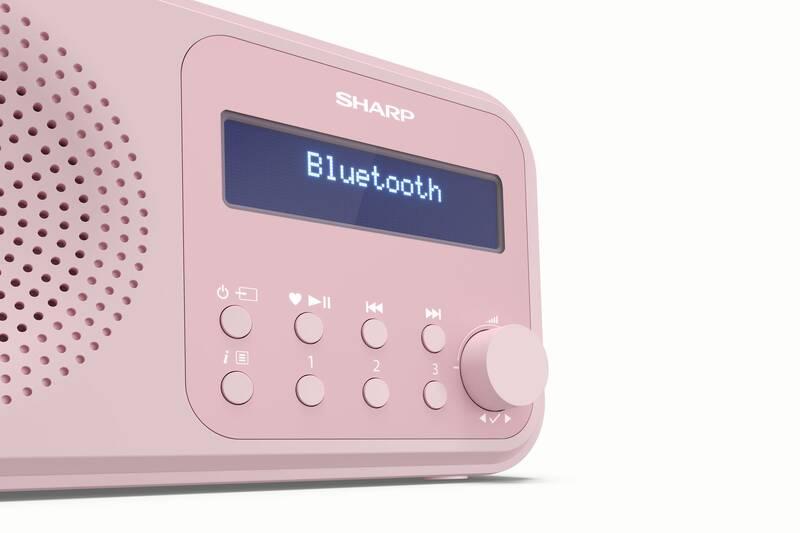 Radiopřijímač s DAB Sharp DR-P420 růžový, Radiopřijímač, s, DAB, Sharp, DR-P420, růžový