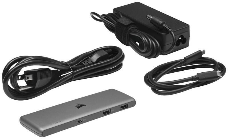 USB Hub Corsair USB-C 7-Port šedý, USB, Hub, Corsair, USB-C, 7-Port, šedý