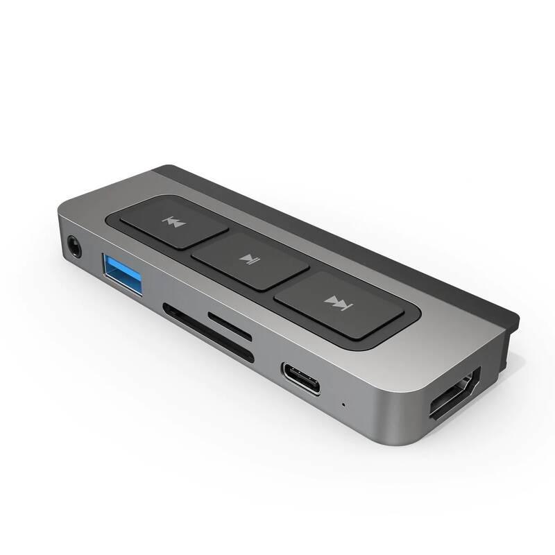 USB Hub HyperDrive Media 6v1 USB-C Hub pro iPad Pro Air stříbrný