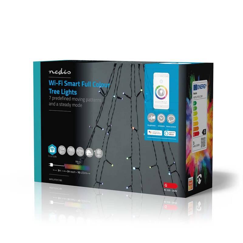 Vánoční osvětlení Nedis SmartLife LED, Wi-Fi, RGB, 180 LED, 10 x 2 m, Android IOS