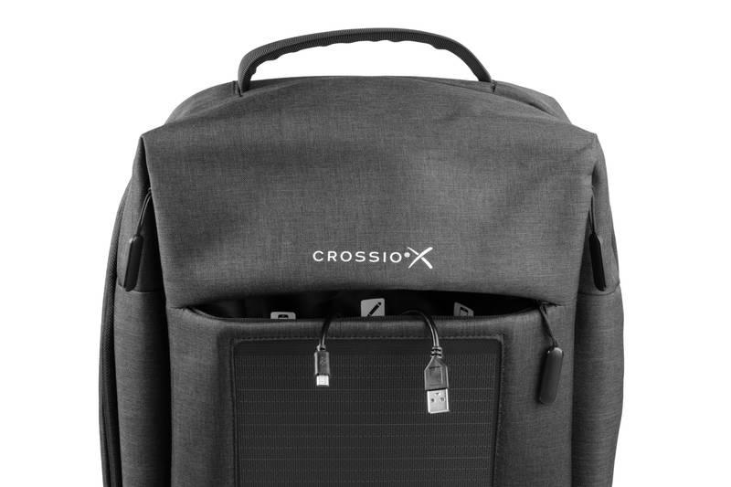 Batoh na notebook Crossio SolarBag Snappy šedý