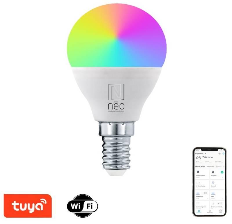 Chytrá žárovka IMMAX NEO LITE SMART LED E14 6W RGB CCT barevná a bílá, stmívatelná, Wi-Fi, P45, TUYA