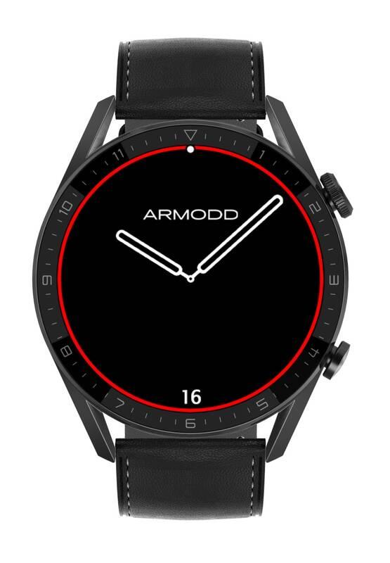 Chytré hodinky ARMODD Silentwatch 5 Pro černá s koženým řemínkem