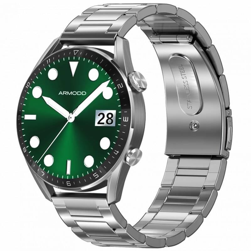 Chytré hodinky ARMODD Silentwatch 5 Pro stříbrná s kovovým řemínkem, Chytré, hodinky, ARMODD, Silentwatch, 5, Pro, stříbrná, s, kovovým, řemínkem