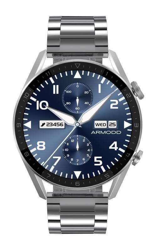 Chytré hodinky ARMODD Silentwatch 5 Pro stříbrná s kovovým řemínkem