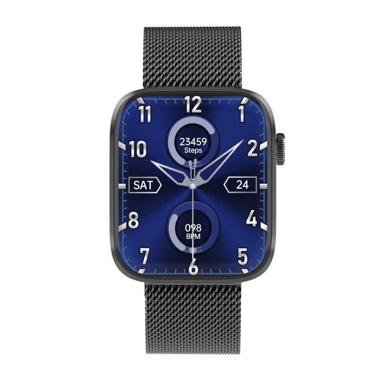 Chytré hodinky ARMODD Squarz 11 Pro černá s kovovým řemínkem silikonový řemínek
