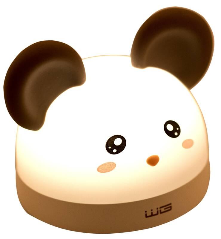Dětská LED lampička WG Budík lampička myška bílá