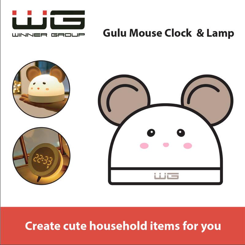 Dětská LED lampička WG Budík lampička myška bílá