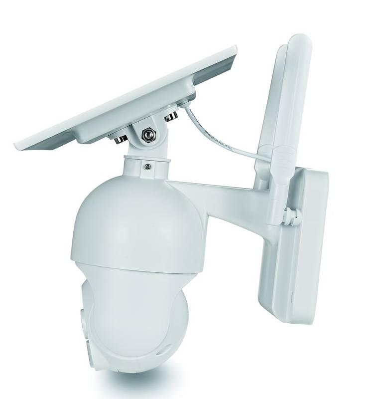 IP kamera IMMAX NEO LITE SMART Security SUN, solární, IP65, HD, PIR čidlo, micro USB, outdoor, bílá, Wi-Fi, TUYA bílá