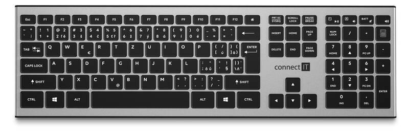 Klávesnice s myší Connect IT Combo, CZ SK layout stříbrná, Klávesnice, s, myší, Connect, IT, Combo, CZ, SK, layout, stříbrná