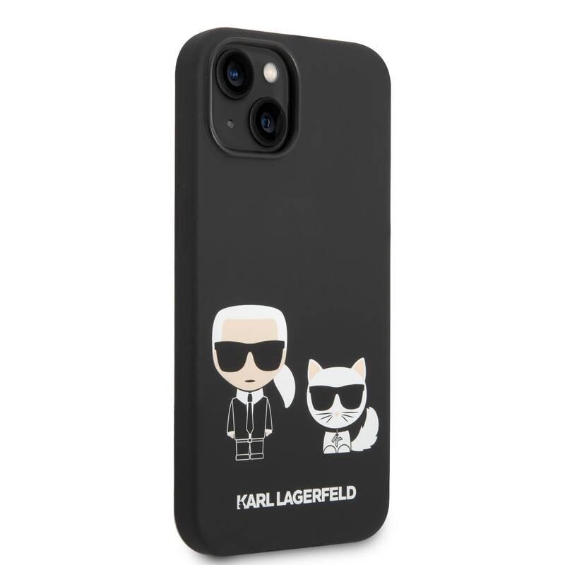 Kryt na mobil Karl Lagerfeld and Choupette Liquid Silicone na Apple iPhone 14 Plus černý