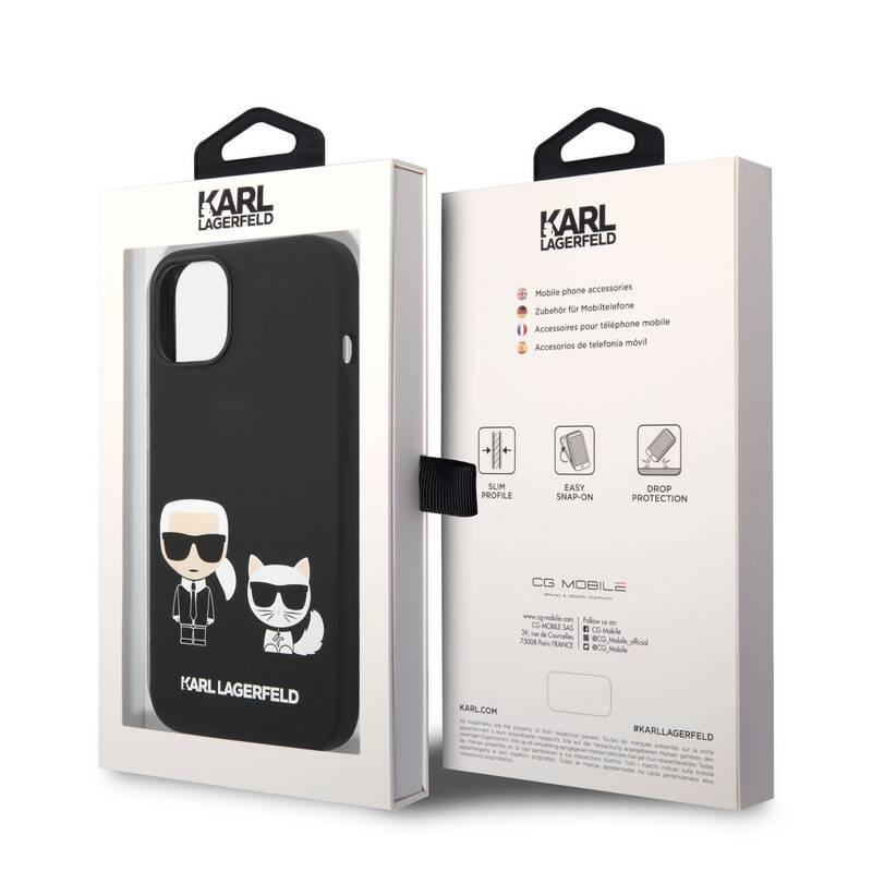 Kryt na mobil Karl Lagerfeld and Choupette Liquid Silicone na Apple iPhone 14 Plus černý