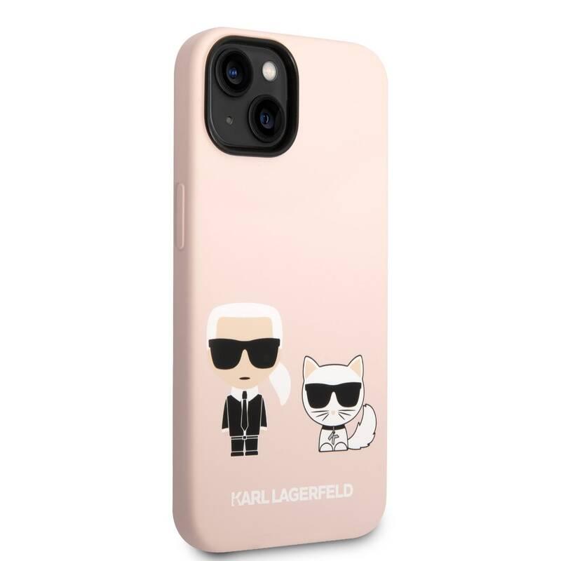Kryt na mobil Karl Lagerfeld and Choupette Liquid Silicone na Apple iPhone 14 Plus růžový