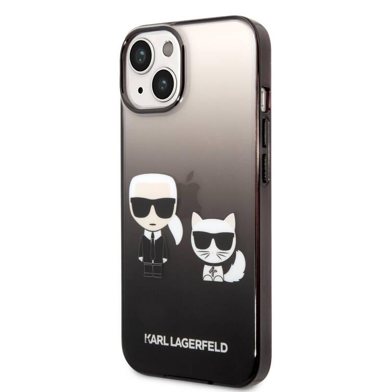 Kryt na mobil Karl Lagerfeld Gradient Karl and Choupette na Apple iPhone 14 černý