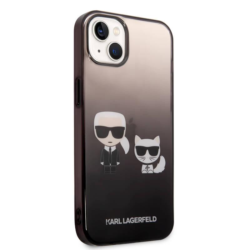 Kryt na mobil Karl Lagerfeld Gradient Karl and Choupette na Apple iPhone 14 Plus černý