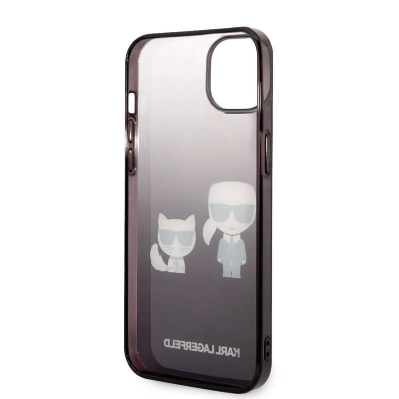 Kryt na mobil Karl Lagerfeld Gradient Karl and Choupette na Apple iPhone 14 Plus černý