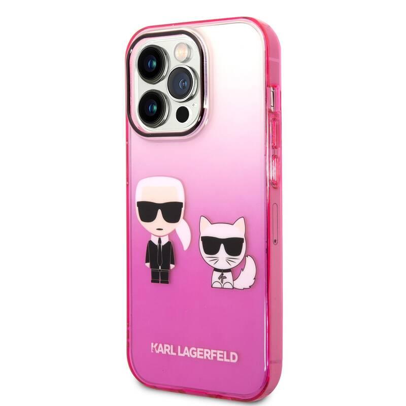 Kryt na mobil Karl Lagerfeld Gradient Karl and Choupette na Apple iPhone 14 Pro růžový, Kryt, na, mobil, Karl, Lagerfeld, Gradient, Karl, Choupette, na, Apple, iPhone, 14, Pro, růžový