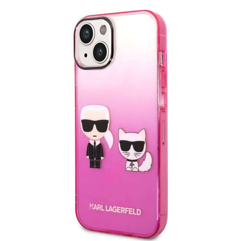 Kryt na mobil Karl Lagerfeld Gradient Karl and Choupette na Apple iPhone 14 růžový, Kryt, na, mobil, Karl, Lagerfeld, Gradient, Karl, Choupette, na, Apple, iPhone, 14, růžový
