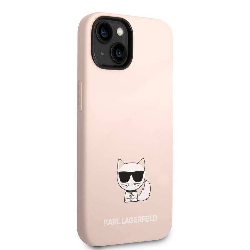 Kryt na mobil Karl Lagerfeld Liquid Silicone Choupette na Apple iPhone 14 Plus růžový