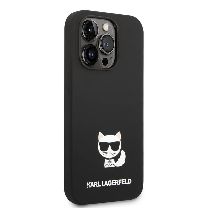 Kryt na mobil Karl Lagerfeld Liquid Silicone Choupette na Apple iPhone 14 Pro Max černý