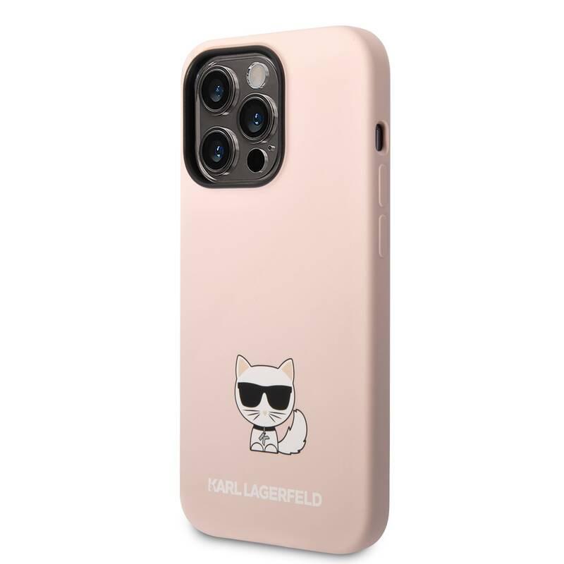 Kryt na mobil Karl Lagerfeld Liquid Silicone Choupette na Apple iPhone 14 Pro Max růžový