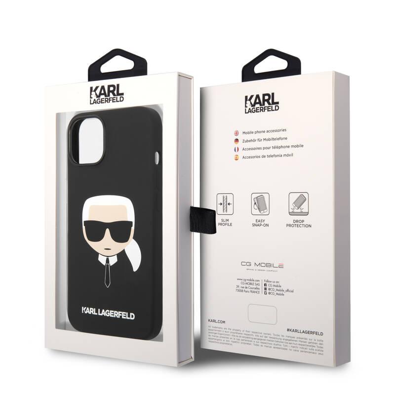 Kryt na mobil Karl Lagerfeld Liquid Silicone Karl Head na Apple iPhone 14 Plus černý